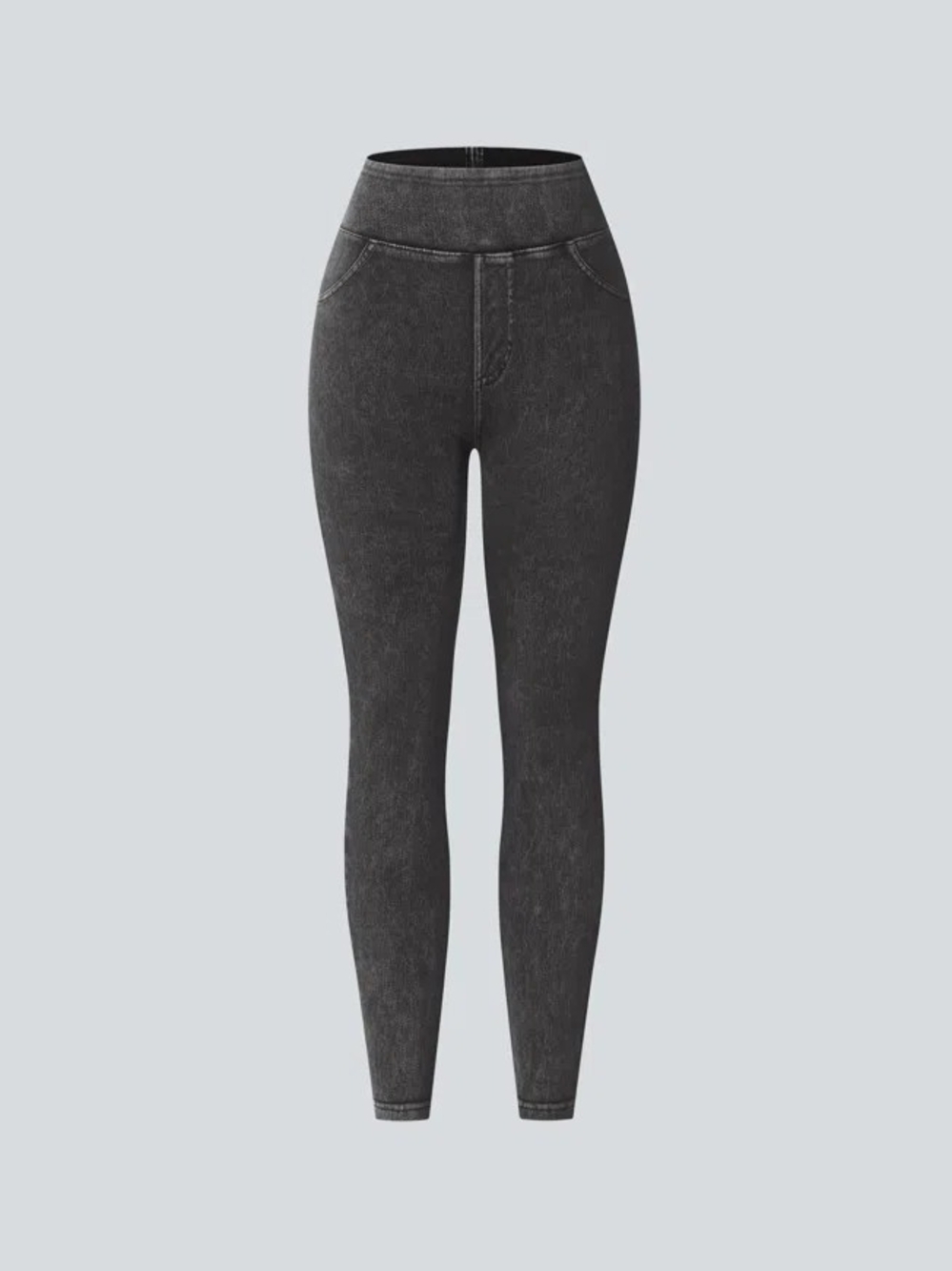 Halara Flex™ High Waisted Pocket Denim Casual Leggings In Hemp Black Denim NWOT